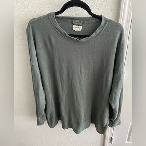aerie oversized sweatshirt in olive green